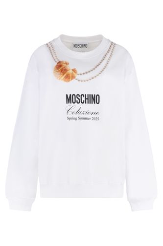 Moschino Printed Cotton Sweatshirt - Moschino - Modalova