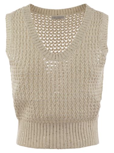 Cotton Dazzling Net Knit Top - Brunello Cucinelli - Modalova