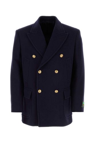 Gucci Navy Blue Wool Coat - Gucci - Modalova