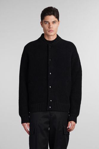 Laneus Bomber In Black Wool - Laneus - Modalova