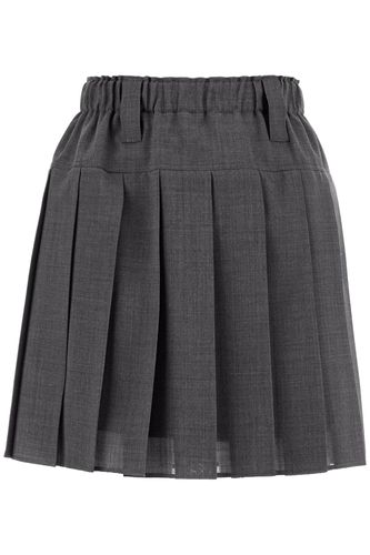 Wool Organza Pleated Mini Skirt - Brunello Cucinelli - Modalova