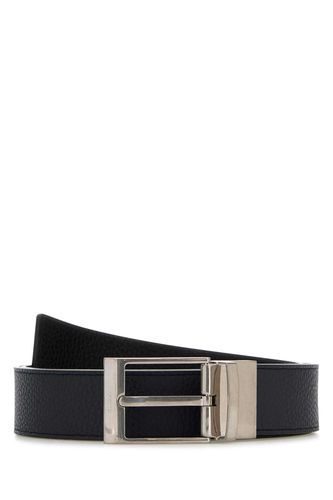 Midnight Blue Leather Reversible Belt - Bally - Modalova