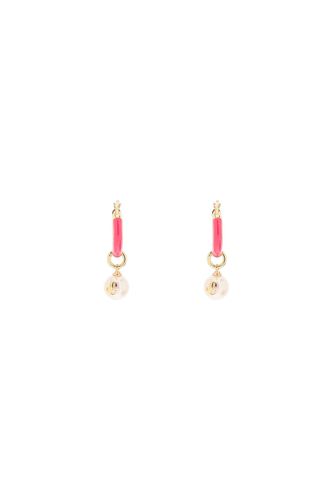 Hoop Earrings With Pearls - Jimmy Choo - Modalova