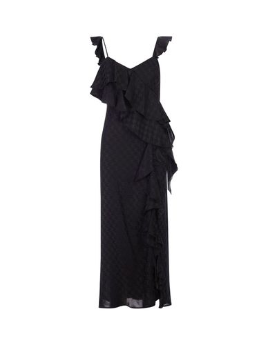 Midi Dress With Ruffle And Houndstooth Pattern - MSGM - Modalova