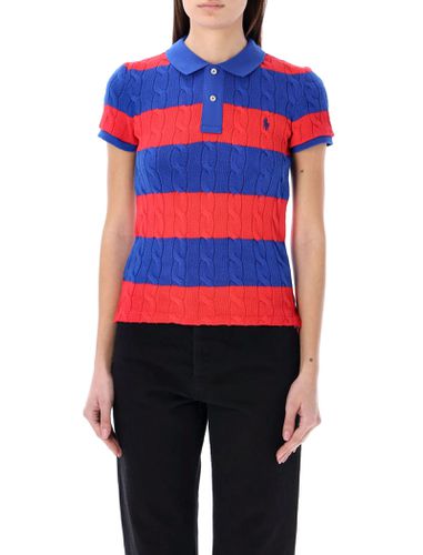 Cotton Cable Knit Striped Polo Shirt - Polo Ralph Lauren - Modalova