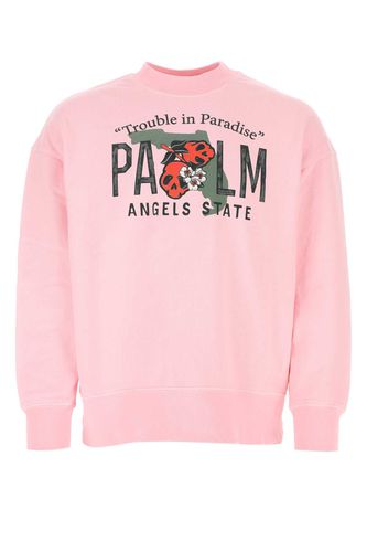 Pink Cotton Oversize Sweatshirt - Palm Angels - Modalova