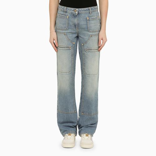 Washed-effect Multi-pocket Jeans In Denim - Palm Angels - Modalova