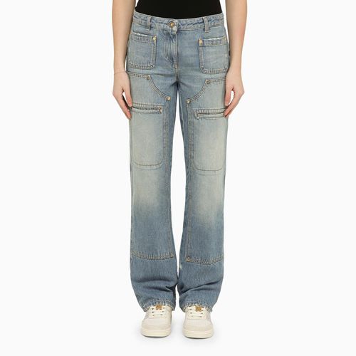 Blue Washed-effect Multi-pocket Jeans In Denim - Palm Angels - Modalova