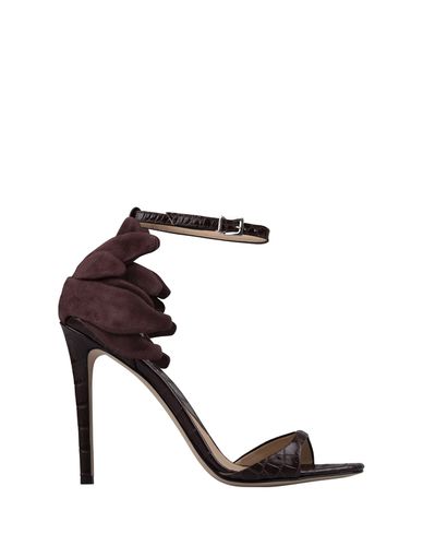 Crocodile Effect Leather Sandals With Flower Detailing - Ermanno Scervino - Modalova