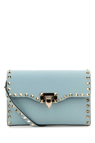 Light Blue Leather Small Rockstud Crossbody Bag - Valentino Garavani - Modalova