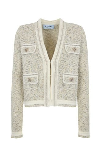 Boucle Cardigan With Rhinestones - Blugirl - Modalova