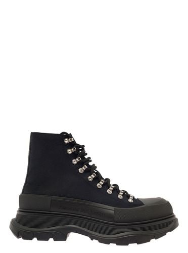 Trade Slick Lace-up Boots With Thread Sole In Canvas Man - Alexander McQueen - Modalova