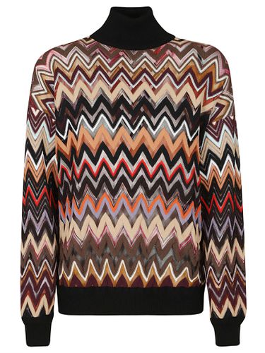 High-neck Zig-zag Patterned Sweater - Missoni - Modalova