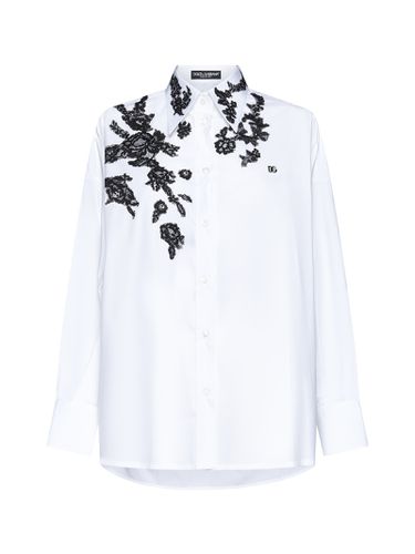 Lace Appliques Oversize Shirt - Dolce & Gabbana - Modalova