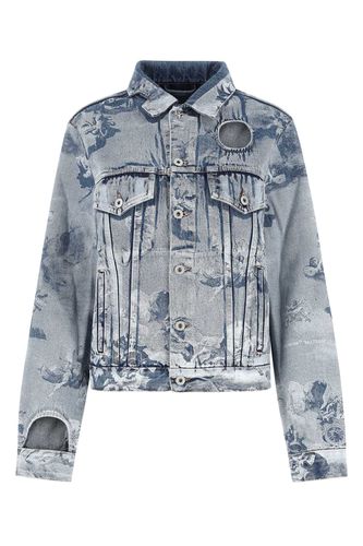 Off-White Printed Denim Jacket - Off-White - Modalova