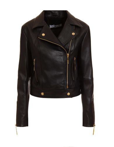 Just Cavalli Black Leather Jacket - Just Cavalli - Modalova