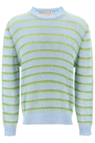 Sweater In Striped Cotton And Mohair - Marni - Modalova