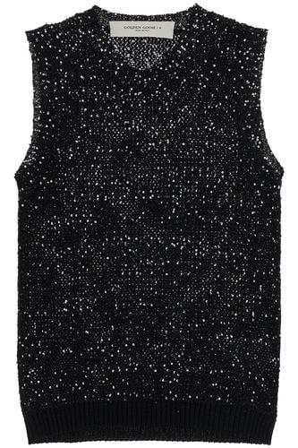 Knitted Vest With Sequins Embell - Golden Goose - Modalova