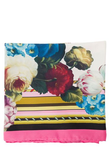 Scarf With Night Flowers Print In Silk Woman - Dolce & Gabbana - Modalova