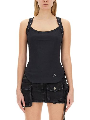 Lacci Logo Embroidered Lace-up Tank Top - The Attico - Modalova