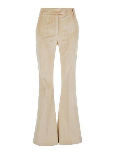 Satsuki Flared Pants With Belt Loops And All-over Striped Motif In Cotton Blend Stretch Woman - Momonì - Modalova