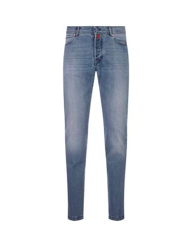 Light Denim Slim Fit Jeans - Kiton - Modalova