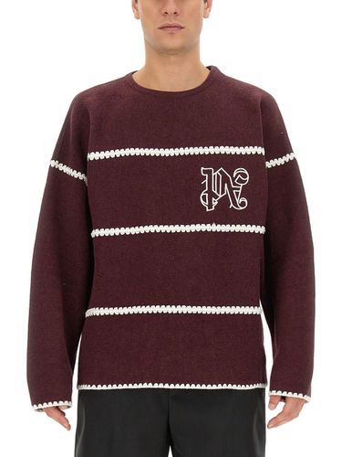 Monogram Striped Sweater - Palm Angels - Modalova