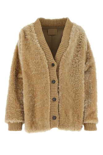 Prada Camel Wool Blend Cardigan - Prada - Modalova