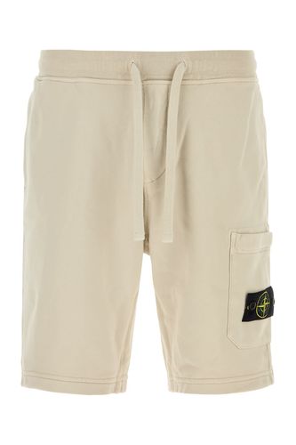 Sand Cotton Bermuda Shorts - Stone Island - Modalova