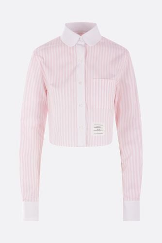 Striped Poplin Cropped Shirt - Thom Browne - Modalova