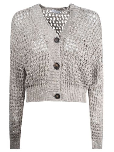 Crochet Knit Buttoned Cardigan - Brunello Cucinelli - Modalova