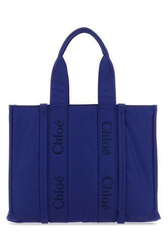 Blue Fabric Large Woody Shopping Bag - Chloé - Modalova