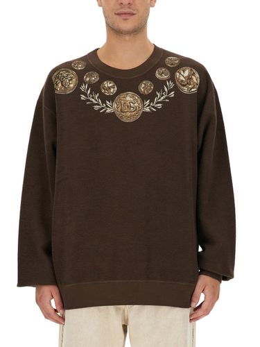 Coin Print Sweatshirt - Dolce & Gabbana - Modalova