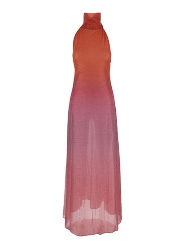 Lumiere Dress With Halterneck And Side Single Slit In Tech Fabric Woman - Oseree - Modalova