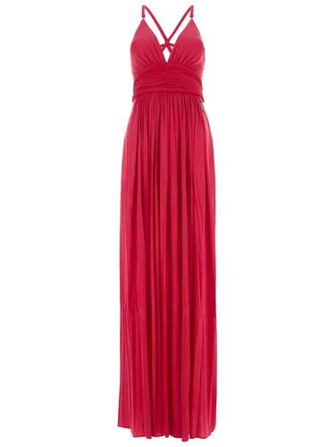 Red Carpet Dress With Intertwined Straps - Elisabetta Franchi - Modalova