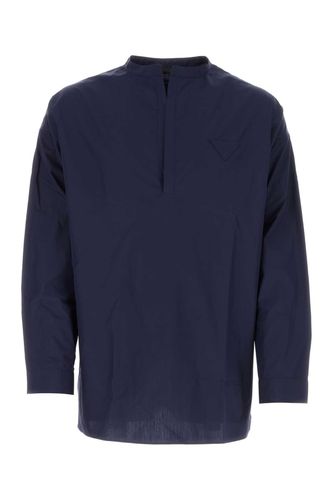 Navy Blue Poplin Oversize Shirt - Prada - Modalova