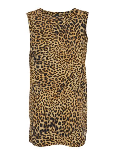 Short Dress With All-over Printed Leopard Motif In Tech Fabric Woman - Norma Kamali - Modalova