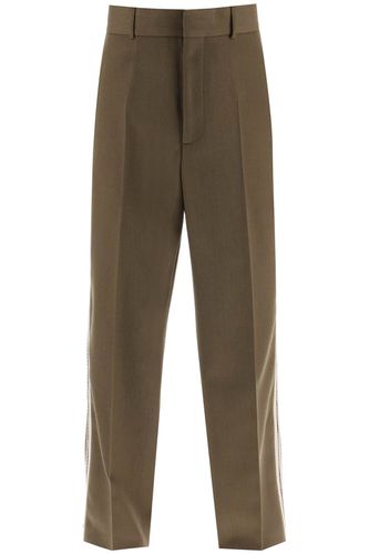 Pants With Straight Leg And Contrasting Side Bands - Palm Angels - Modalova