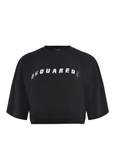 T-shirt Crop Made Of Cotton Jersey - Dsquared2 - Modalova