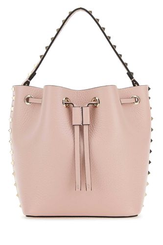 Light Pink Leather Rockstud Bucket Bag - Valentino Garavani - Modalova