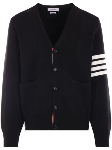 Milano Stitch V Neck Cardigan In Cotton - Thom Browne - Modalova