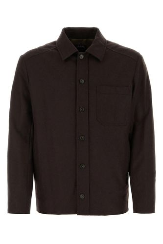 A. P.C. Dark Brown Wool Blend Shirt - A.P.C. - Modalova