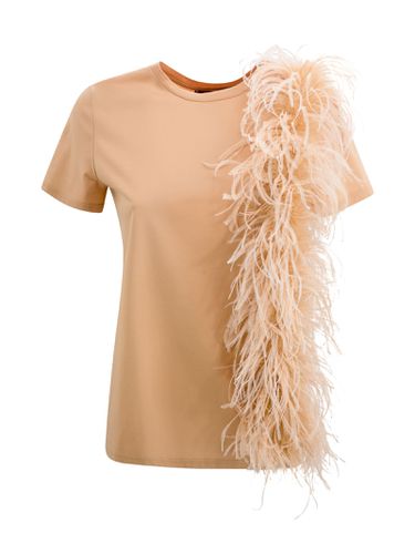 Jersey T-shirt With Feathers - Max Mara Studio - Modalova