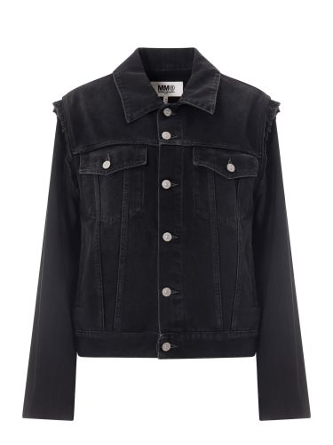 Denim Striped Wool Sleeve Jacket - MM6 Maison Margiela - Modalova