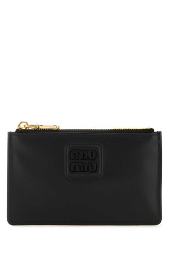 Miu Miu Black Leather Card Holder - Miu Miu - Modalova