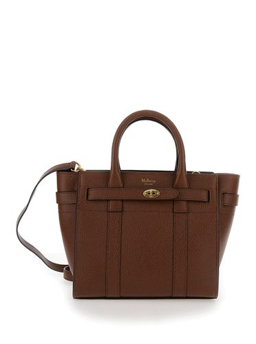 Mini Bayswater Crossbody Bag With Laminated Logo In Grained Leather Woman - Mulberry - Modalova