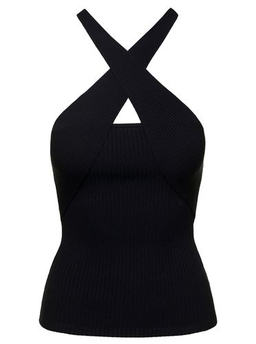 Ribbed Knit Crossover-strap Top In Viscose Blend Woman - MSGM - Modalova