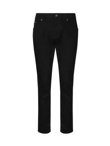 Slim Five-pocket Model Jeans In Washed Stretch Denim - Dolce & Gabbana - Modalova