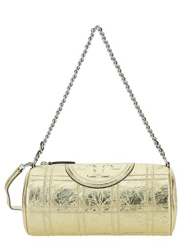 Gold Shoulder Bag With Embossed Double T Logo In Leather Woman - Tory Burch - Modalova