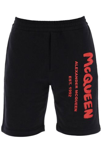 Graffiti-logo Printed Sweatshorts - Alexander McQueen - Modalova